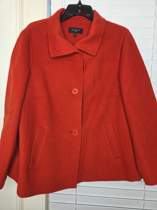 Talbots Jackets & Blazers - Talbots Womens Peacoat Jacket 14W Button Front Midweight button up Classic